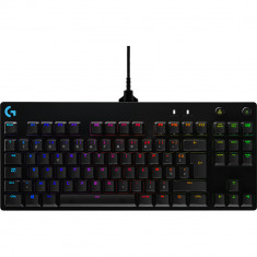 Tastatura gaming mecanica, Logitech G Pro, RGB, GX Blue Switch, Negru