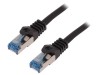 Patch Cord S/FTP Cat6a Negru 1m LSZH, Logilink