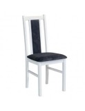 Scaun de living si bucatarie, DM14 Boston din lemn masiv fag, tapiterie stofa, 120 kg, 96x43x40 cm, Alb/Gri