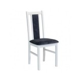 Scaun de living si bucatarie, DM14 Boston din lemn masiv fag, tapiterie stofa, 120 kg, 96x43x40 cm, Alb/Gri