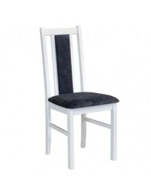 Scaun de living si bucatarie, DM14 Boston din lemn masiv fag, tapiterie stofa, 120 kg, 96x43x40 cm, Alb/Gri foto