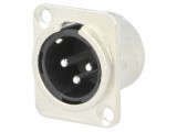 Conector XLR soclu tată PIN 3 lipire aurit din argint metal