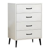 Comodă din mdf Adrenile pakoworld &icirc;n nuanță albă și picior din metal negru 80x40x84cm