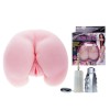 Masturbator Realistic Vagin &amp; Anus cu Vibratii &amp; Telecomanda Lybaile, Miscare Rotativa, Silicon TPR, 21cm