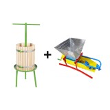 Cumpara ieftin Pachet zdrobitor-desciorchinator struguri manual Micul Fermier GF-1437, 300 kg/h + Teasc Struguri, 32 litri, GF-1710