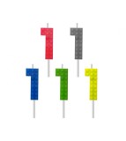 Set 5 lumanari tort model blocuri cifra 5.5 cm-Tip Cifra 1
