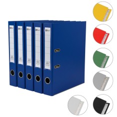 Biblioraft plastifiat, format A4, latime cotor 5 cm, set 5 bucati - Rosu