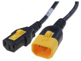 Cablu IEC C13 mamă - IEC C14 tată 1,2m 10A negru 3x0,75mm2 PVC