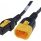 Cablu IEC C13 mamă - IEC C14 tată 1,2m 10A negru 3x0,75mm2 PVC