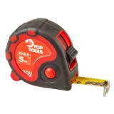 Ruleta de uz casnic cu banda din otel 5 m x 19 mm, TOP TOOLS