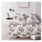 Lenjerie pat dublu,bumbac finet,6 piese,cearceaf normal 220x240cm, cearceaf pilota 200x220cm, 2 fete de perna 50x70, 2 fete de perna 70x70-A1074