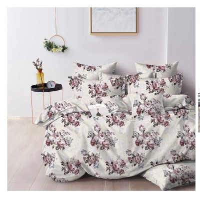 Lenjerie pat dublu,bumbac finet,6 piese,cearceaf normal 220x240cm, cearceaf pilota 200x220cm, 2 fete de perna 50x70, 2 fete de perna 70x70-A1074 foto