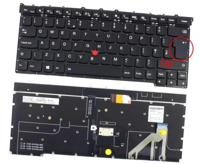 Tastatura Lenovo 01YQ389 iluminata layout UK fara rama enter mare, 9350PQ811 iluminata layout UK fara rama foto