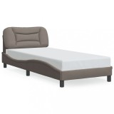 Gossi cadru de pat cu tablie, gri taupe, 90x190 cm, textil