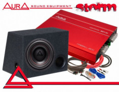 Pachet subwoofer auto cu incinta bassreflex Aura Storm 12 foto