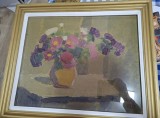 Pictură Ulei pe carton semnat CONSTANTIN DARADICI 1979 cu dedicație pe spate semnată...,dimensiuni 50/40.