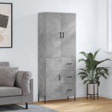 vidaXL Dulap &icirc;nalt, gri beton, 69,5x34x180, lemn compozit