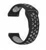 Curea silicon compatibila cu Samsung Gear Sport, Telescoape QR, 20mm, Negru/Gri, Very Dream