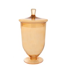 Bomboniera cu capac din sticla Amber 19 cm x 33 cm