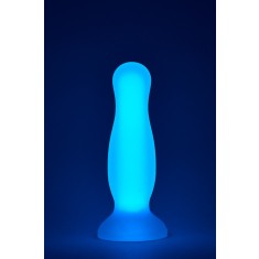 Dop Anal Medium Glow in the Dark, Silicon Moale, Mov, 12.5 cm