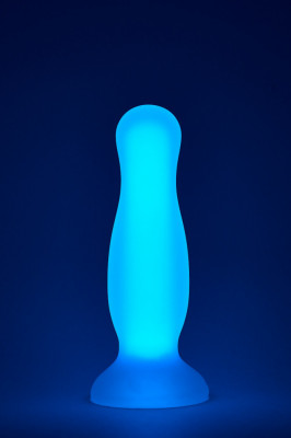 Dop Anal Medium Glow in the Dark, Silicon Moale, Mov, 12.5 cm foto
