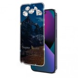 Folie de protectie, flippy, pentru iphone 15 pro max, privacy tempered glass cu pietricele, esd, hd, transparent