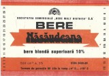 NI442 Etichetă bere blondă superioară Năsăudeana, Societatea comercială Bere Malț Bistrița SA, &icirc;nceputul anilor 1990
