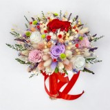 Buchet mare personalizabil cu trandafiri naturali criogenati si flori naturale uscate si criogenate, Eventissimi&reg;
