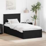 vidaXL Cadru de pat cu headboard Negru 120 x 200 cm Lemn compozit 3408698