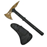 Topor Ascutit Cu Tais Dublu, Model Camo Maner Plastic, 38 cm, Husa Negru
