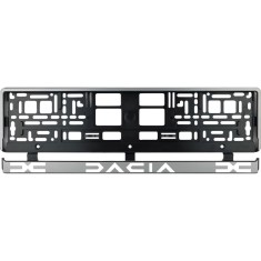 Set 2 bucati, suport numar inmatriculare argintiu Dacia II