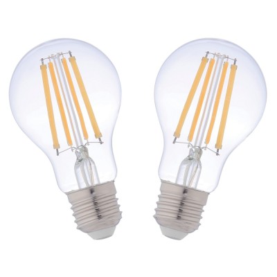 Bec LED filament Hoff clasic A60 E27 10W 1280lm lumina calda 2700 K - 2 buc foto