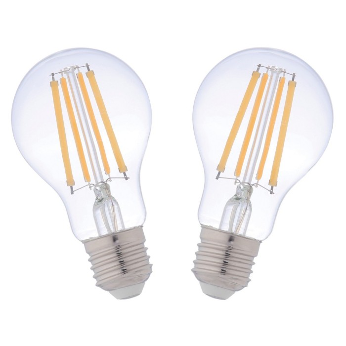 Bec LED filament Hoff clasic A60 E27 10W 1280lm lumina calda 2700 K - 2 buc