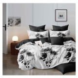 Lenjerie pat dublu,bumbac finet,6 piese,cearceaf normal 220x240cm, cearceaf pilota 200x220cm, 2 fete de perna 50x70, 2 fete de perna 70x70-A1084