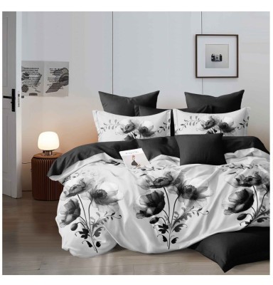 Lenjerie pat dublu,bumbac finet,6 piese,cearceaf normal 220x240cm, cearceaf pilota 200x220cm, 2 fete de perna 50x70, 2 fete de perna 70x70-A1084 foto