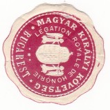 Sigiliu de hartie in relief &ndash; Legatia Regala a Ungariei, Bucuresti &ndash; Siegelmarke