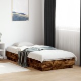 VidaXL Cadru pat fără saltea stejar fumuriu 100x200 cm lemn prelucrat