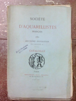 SOCIETE D&amp;#039;AQUARELLISTES FRANCAIS, 1880 PARIS , CATALOGUE foto