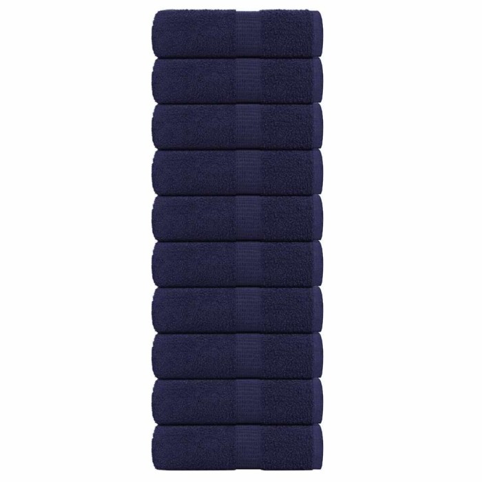 vidaXL Prosoape pentru oaspeți 10 buc Bleumarin 360 g/m&sup2; 100% bumbac 136781