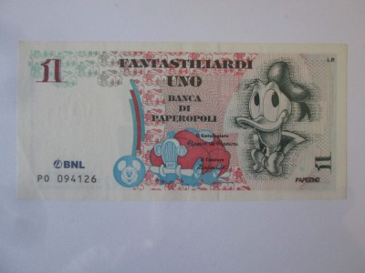 Rară! Italia 1 Miliard 1997 colecție Banca de H&amp;acirc;rtie Disney-Rățoiul Donald foto