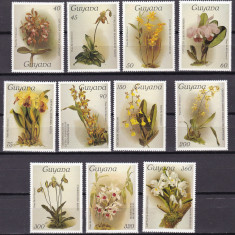 Guyana 1986 flori orhidee MI 1532-1542 seria 6 MNH