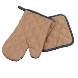 Set manusa de bucatarie pentru cuptor sau gratar si suport pentru vase fierbinti, gri/maro