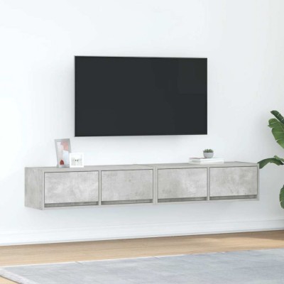 vidaXL Dulapuri TV 2 buc Beton Gri 80x31x25,5 cm Lemn prelucrat foto