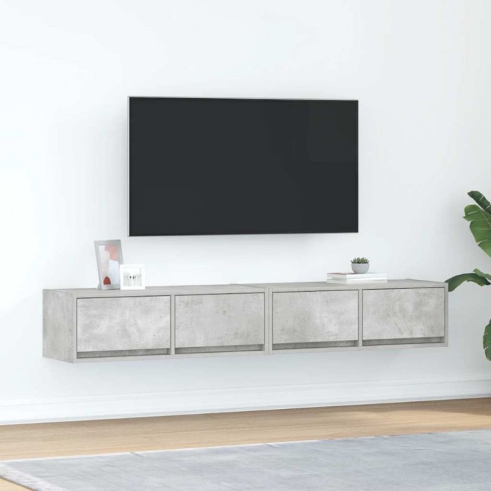 vidaXL Dulapuri TV 2 buc Beton Gri 80x31x25,5 cm Lemn prelucrat