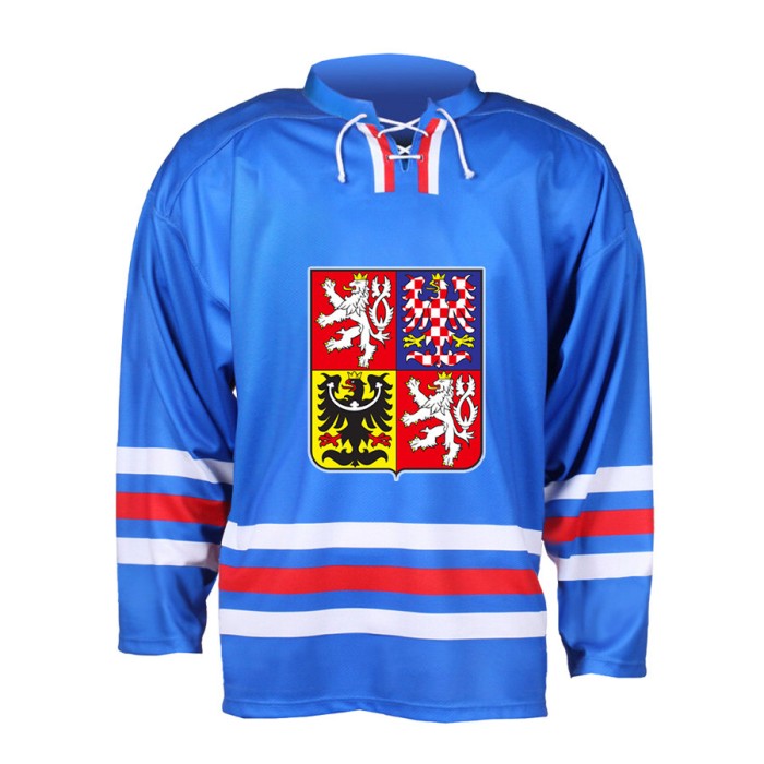 Echipa națională de hochei tricou de hochei Czech Republic 2023/2024 CCM Fandres replica - blue - XXL