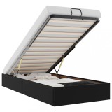 Cadru de pat otoman fara saltea Negru piele artificiala, DKD Home Decor