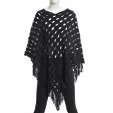 Poncho negru perforat