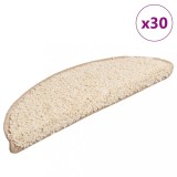 vidaXL Covorașe scară 30 buc crem 56x17x3 cm