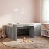 Cumpara ieftin Cadru de Pat Inalt pentru Copii cu Birou Sonoma gri 80 x 200 cm