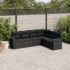 VidaXL Set mobilier de grădină cu perne, 6 piese, negru, poliratan 3251342